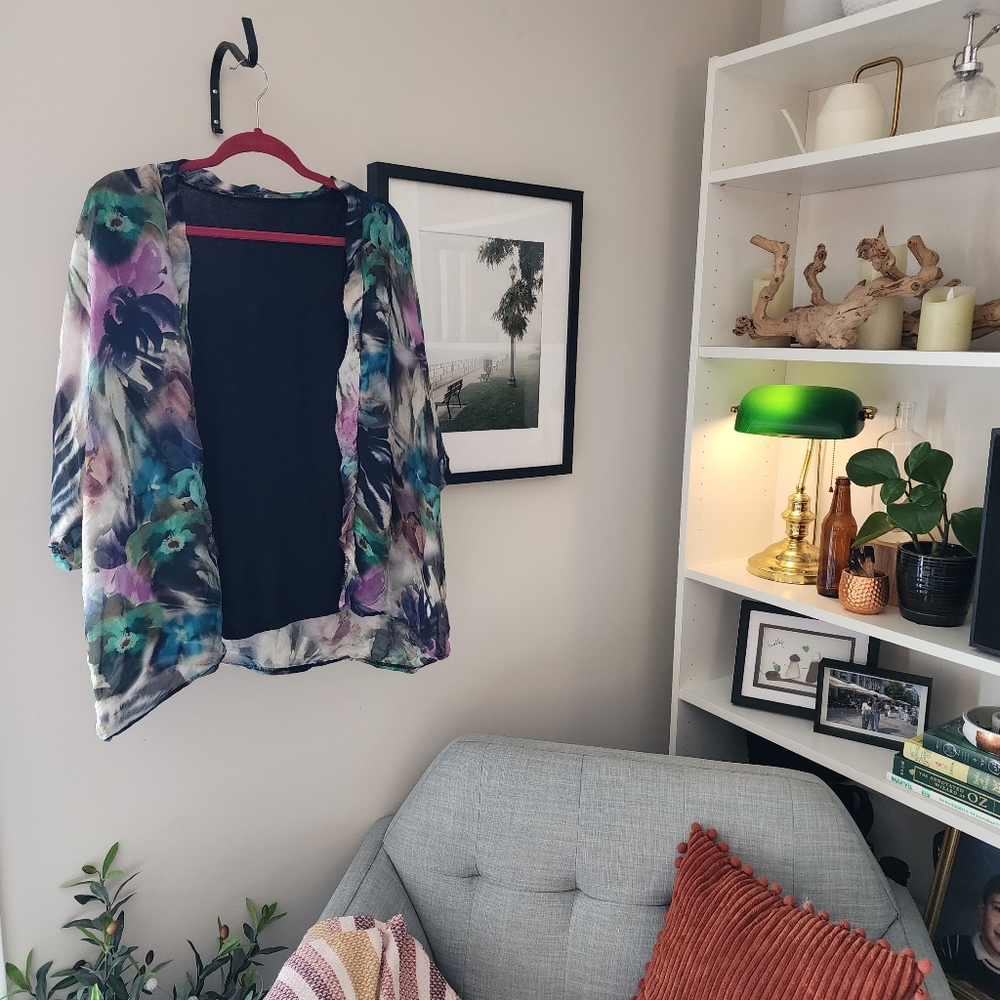 Elena Baldi - Italian Silk Blend Open Front Blouse